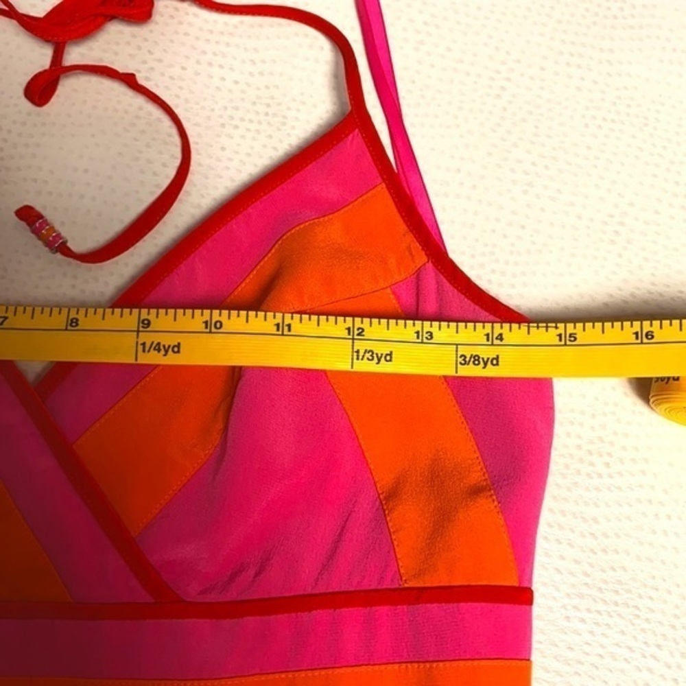 Trina Turk Orange Silk Spaghetti Ties Dress Sz.M - Picture 7 of 11